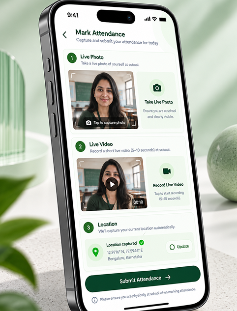 Attendance History screen in Teacher Attendance app